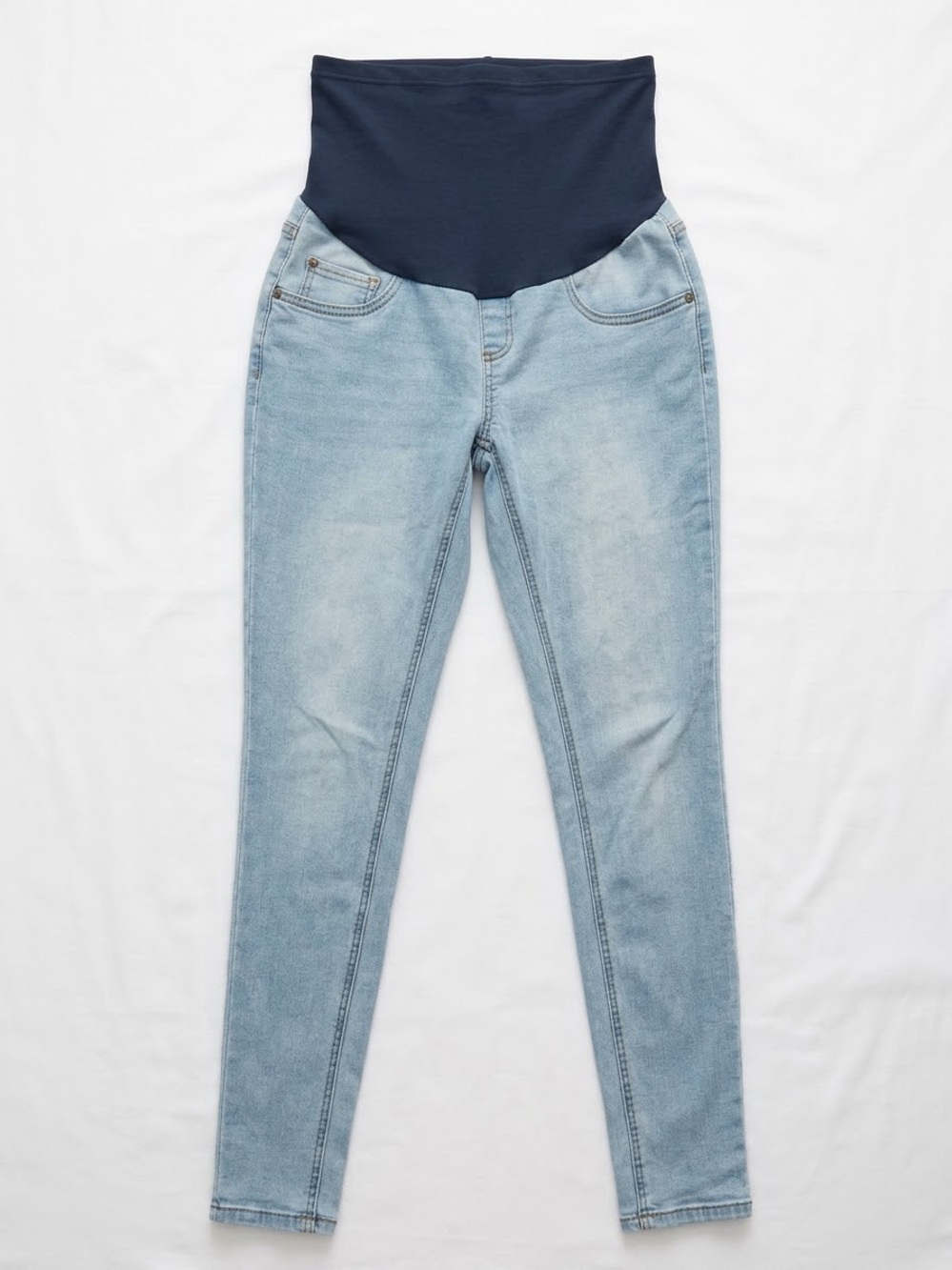 Motherhood Light Blue Jeggings with Navy Maternity Panel
